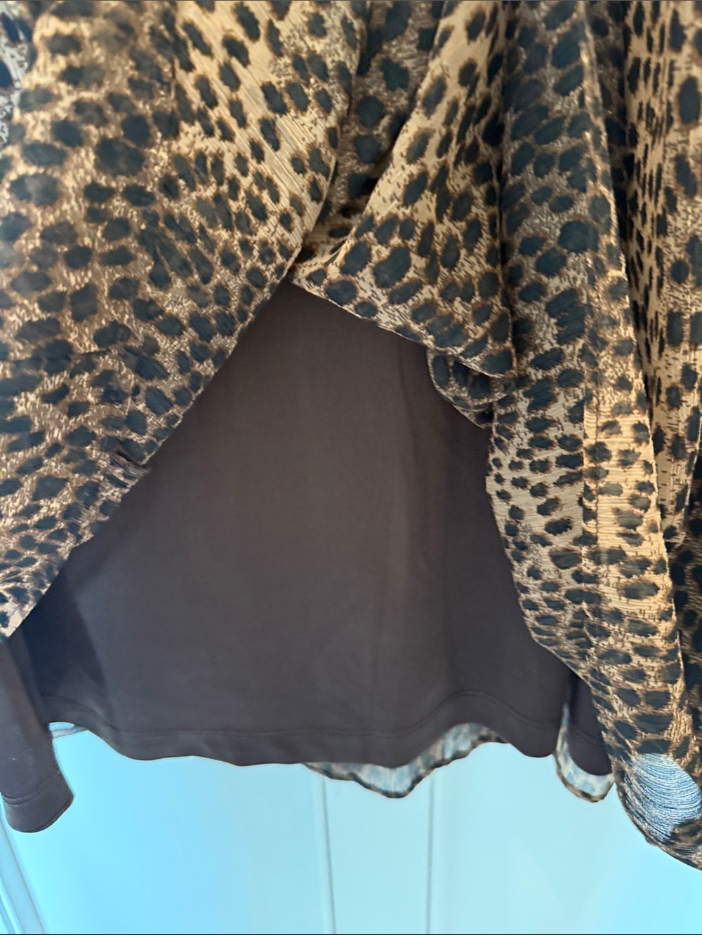 H&M Brown and Black Leopard Print Long Sleeve Tunic Dress - Picture 3 of 3